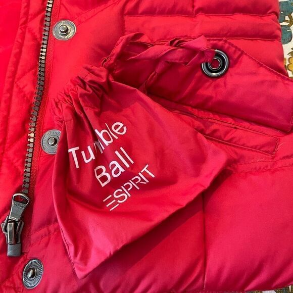 Esprit Red Sleeveless Snap Full Zip Down Vest Puffer Jacket Size XS - Picture 8 of 8